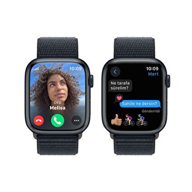 Apple Watch Series 9 GPS + Cellular 45mm Gece Yarısı Alüminyum Kasa ve Gece Yarısı Spor Loop - MRMF3TU/A MRMF3TU/A