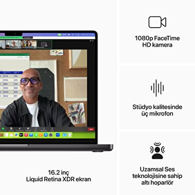 MacBook Pro 16 inc M3 Pro 12CPU 18GPU 36GB 512GB Uzay Siyahı  MRW23TU/A