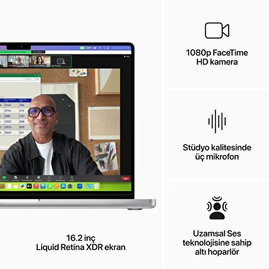 MacBook Pro 16 inc M3 Max 14CPU 30GPU 36GB 1TB Gümüş  MRW73TU/A