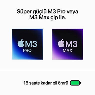 MacBook Pro 14 inc M3 Pro 12CPU 18GPU 18GB 1TB Uzay Siyahı  MRX43TU/A