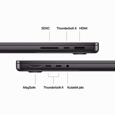 MacBook Pro 14 inc M3 Max 14CPU 30GPU 36GB 1TB Uzay Siyahı  MRX53TU/A