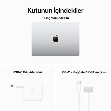MacBook Pro 14 inc M3 Pro 11CPU 14GPU 18GB 512GB Gümüş  MRX63TU/A