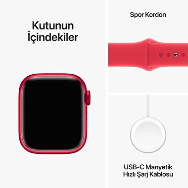 Apple Watch Series 9 GPS 41mm (PRODUCT)RED Alüminyum Kasa ve (PRODUCT)RED Spor Kordon - M/L  MRXH3TU/A