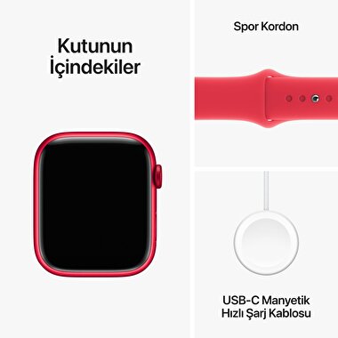 Apple Watch Series 9 GPS 45mm (PRODUCT)RED Alüminyum Kasa ve (PRODUCT)RED Spor Kordon - S/M  MRXJ3TU/A