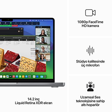 TEŞHİR - MacBook Pro 14 inc M3 8CPU 10GPU 8GB 512GB Uzay Grisi  MTL73TU/A
