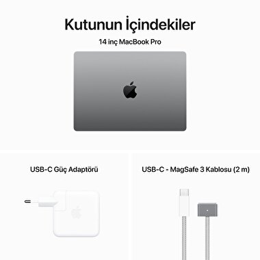 TEŞHİR - MacBook Pro 14 inc M3 8CPU 10GPU 8GB 512GB Uzay Grisi  MTL73TU/A