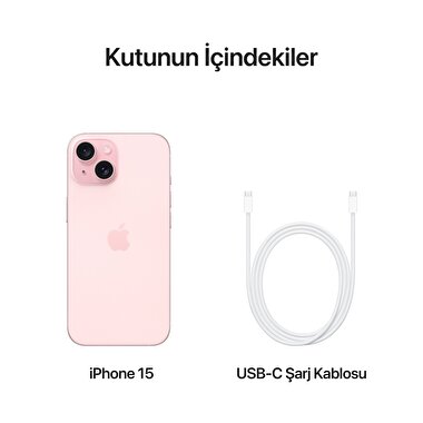 Apple iPhone 15 128GB Pembe  MTP13TU/A