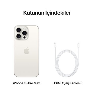 Apple iPhone 15 Pro Max 256GB Beyaz Titanyum  MU783TU/A