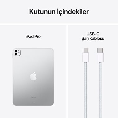 Apple 11 inç iPad Pro M4 WiFi 512GB  Standard  Cam Gümüş  MVVD3TU/A