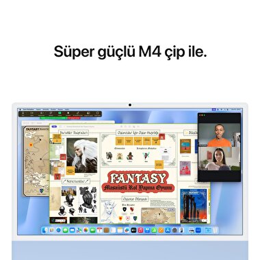 Apple iMac 24inc Retina 4.5K, M4 10-core CPU, 10-core GPU, 16GB Bellek, 512GB SSD, Mavi  MWV33TU/A