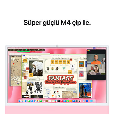 iMac 24 inç Retina 4.5K M4 çip 10 çekirdekli CPU ve 10 çekirdekli GPU 16GB 256GB SSD - Pembe MWV43TU/A