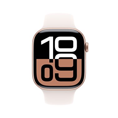 Apple Watch Series 10 GPS 42mm Roze Altın Rengi Alüminyum Kasa  Bulut Pembesi Spor Kordon - M/L  MWWJ3TU/A
