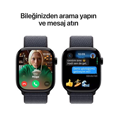 Apple Watch Series 10 GPS 46mm Simsiyah Alüminyum Kasa  Mürekkep Moru Spor Loop  MWWR3TU/A