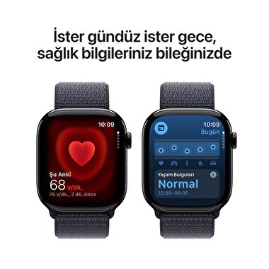 Apple Watch Series 10 GPS + Cellular 42mm Simsiyah Alüminyum Kasa  Mürekkep Moru Spor Loop  MWX83TU/A