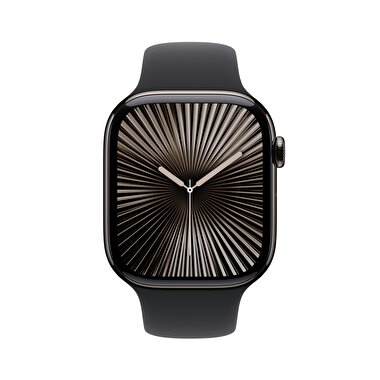 Apple Watch Series 10 GPS + Cellular 42mm Arduvaz Titanyum Kasa  Siyah Spor Kordon - S/M  MWXG3TU/A