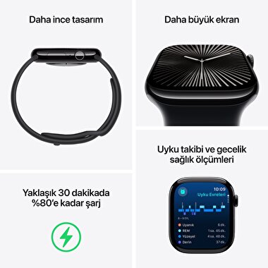 Apple Watch Series 10 GPS + Cellular 46mm Roze Altın Rengi Alüminyum Kasa  Bulut Pembesi Spor Kordon - M/L  MWY73TU/A