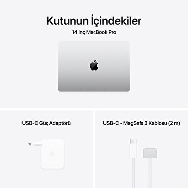MacBook Pro 14 inç M4 Pro Çip 12CPU 16GPU 24GB Bellek 512GB SSD Gümüş MX2E3TU/A