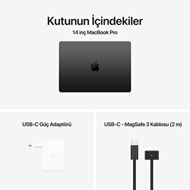 MacBook Pro 14 inç M4 Pro Çip 12CPU 16GPU 24GB Bellek 512GB SSD Uzay Siyahı  MX2H3TU/A