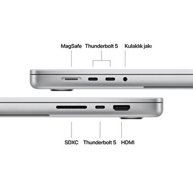 MacBook Pro 16 inç M4 Pro Çip 14CPU 20GPU 24GB Bellek 512GB SSD Gümüş MX2T3TU/A