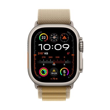 Apple Watch Ultra 2 GPS + Cellular 49mm Natürel Titanyum Kasa  Uçuk Kahve Alpine Loop - Küçük Boy  MX4E3TU/A