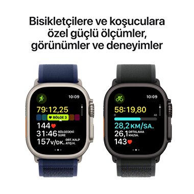 Apple Watch Ultra 2 GPS + Cellular 49mm Natürel Titanyum Kasa  Uçuk Kahve Alpine Loop - Orta Boy  MX4F3TU/A