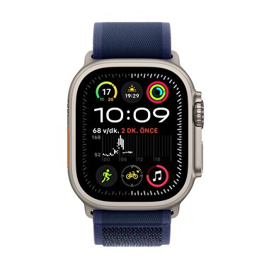 Apple Watch Ultra 2 GPS + Cellular 49mm Natürel Titanyum Kasa  Mavi Trail Loop - M/L  MX4L3TU/A
