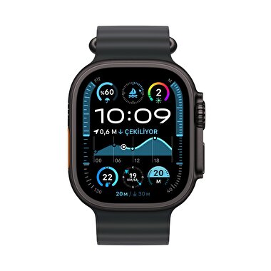 Apple Watch Ultra 2 GPS + Cellular 49mm Siyah Titanyum Kasa  Siyah Ocean Kordon  MX4P3TU/A