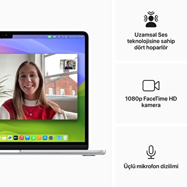 MacBook Air 13 inç M3 Çip 8CPU 10GPU 16GB Bellek 512GB SSD Gümüş MXCT3TU/A