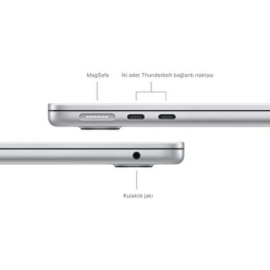 MacBook Air 13 inç M3 Çip 8CPU 10GPU 16GB Bellek 512GB SSD Gümüş MXCT3TU/A