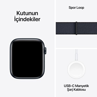Apple Watch SE GPS 40mm Gece Yarısı Alüminyum Kasa  Mürekkep Moru Spor Loop  MXEA3TU/A