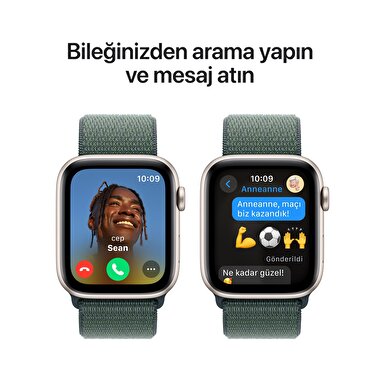 Apple Watch SE GPS 40mm Yıldız Işığı Alüminyum Kasa  Göl Yeşili Spor Loop  MXEH3TU/A