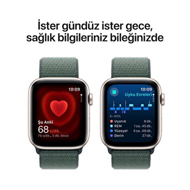 Apple Watch SE GPS 40mm Yıldız Işığı Alüminyum Kasa  Göl Yeşili Spor Loop  MXEH3TU/A