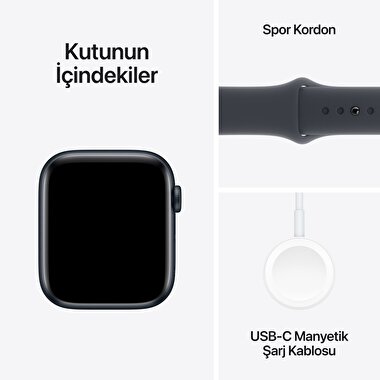 Apple Watch SE GPS 44mm Gece Yarısı Alüminyum Kasa  Gece Yarısı Spor Kordon - S/M  MXEJ3TU/A