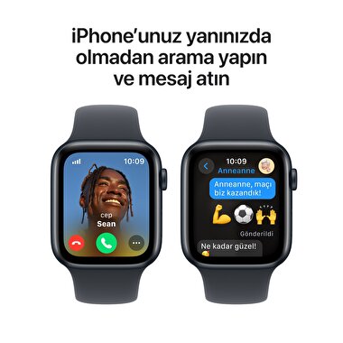 Apple Watch SE GPS + Cellular 40mm Gece Yarısı Alüminyum Kasa  Gece Yarısı Spor Kordon - M/L  MXGD3TU/A