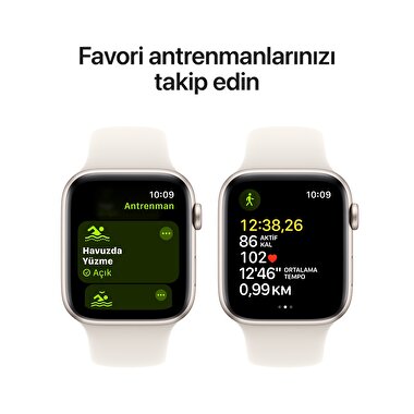 Apple Watch SE GPS + Cellular 40mm Yıldız Işığı Alüminyum Kasa  Yıldız Işığı Spor Kordon - S/M  MXGJ3TU/A