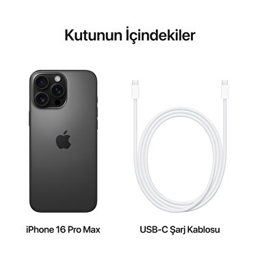 Apple iPhone 16 Pro Max 512GB Siyah Titanyum  MYX03TU/A