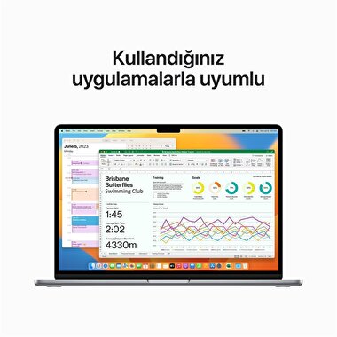 Apple MacBook Air 15' M2 Çip 8 Çekirdekli CPU 10 Çekirdekli GPU 16GB Bellek 1TB SSD Uzay Grisi Z18N000HC