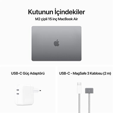 Apple MacBook Air 15' M2 Çip 8 Çekirdekli CPU 10 Çekirdekli GPU 16GB Bellek 1TB SSD Uzay Grisi Z18N000HC