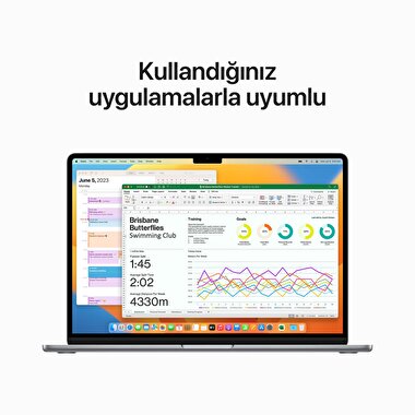 Apple MacBook Air 15' M2' Çip 8 Çekirdekli CPU 10 Çekirdekli GPU 8 GB Bellek 1 TB SSD Uzay Grisi Z18N000VS