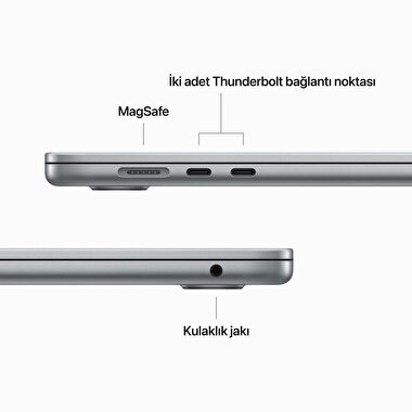Apple MacBook Air 15' M2' Çip 8 Çekirdekli CPU 10 Çekirdekli GPU 8 GB Bellek 1 TB SSD Uzay Grisi Z18N000VS