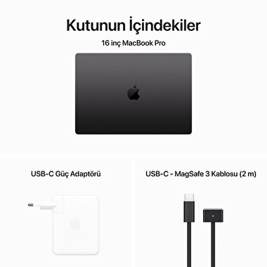 MacBook Pro 16 inç M3 Max Çip 16C CPU 40C GPU 64 GB Bellek 2 TB SSD Uzay Siyahı  Z1CM000JK