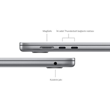 MacBook Air 15 inç M3 Çip 16C 8CPU 10GPU 16GB Bellek 1 TB SSD Uzay Grisi  Z1GD000SZ