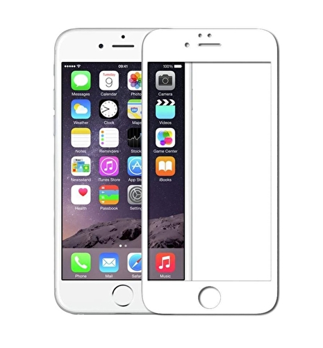 PRO iPhone 8 Plus  / 7 Plus Full Tempered Glass Beyaz Ekran Koruyucu