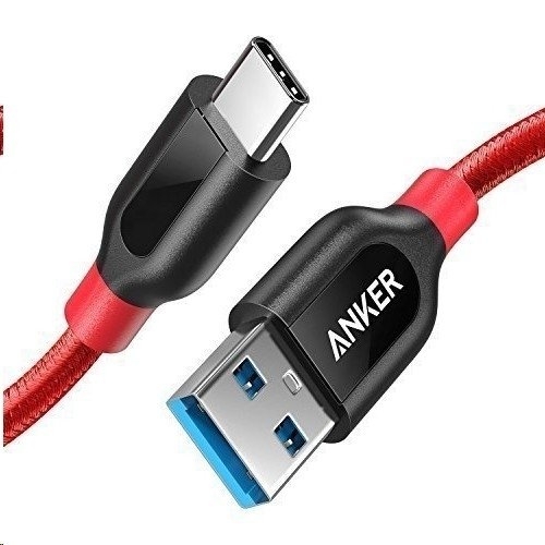 Anker Powerline - USB-C to USB-A 3.0 6 FT Kablo (1.8M) - Kırmızı