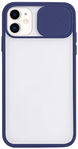 Piili iPhone 11 Cam Slide Kılıf - Lacivert