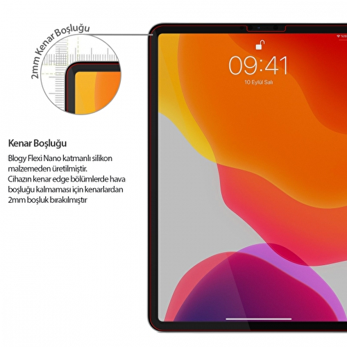 Blogy iPad Pro 12.9 2019 Flexi Nano Ekran Koruyucu