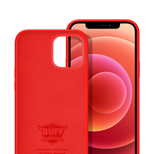 Buff iPhone 12 / 12 Pro Rubber Fit Kılıf - Kırmızı