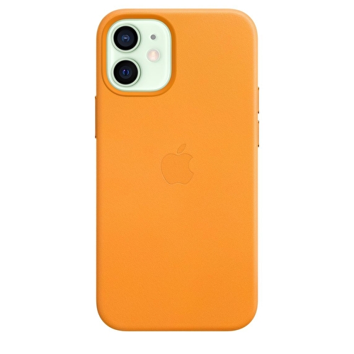 iPhone 12 mini için MagSafe özellikli Deri Kılıf - Kaliforniya Turuncusu