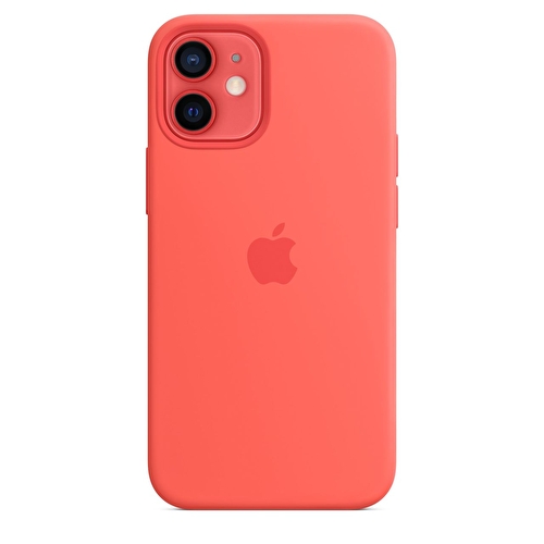 iPhone 12 mini için MagSafe özellikli Silikon Kılıf - Pembe Greyfurt