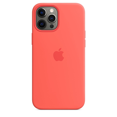 iPhone 12 Pro Max için MagSafe özellikli Silikon Kılıf - Pembe Greyfurt